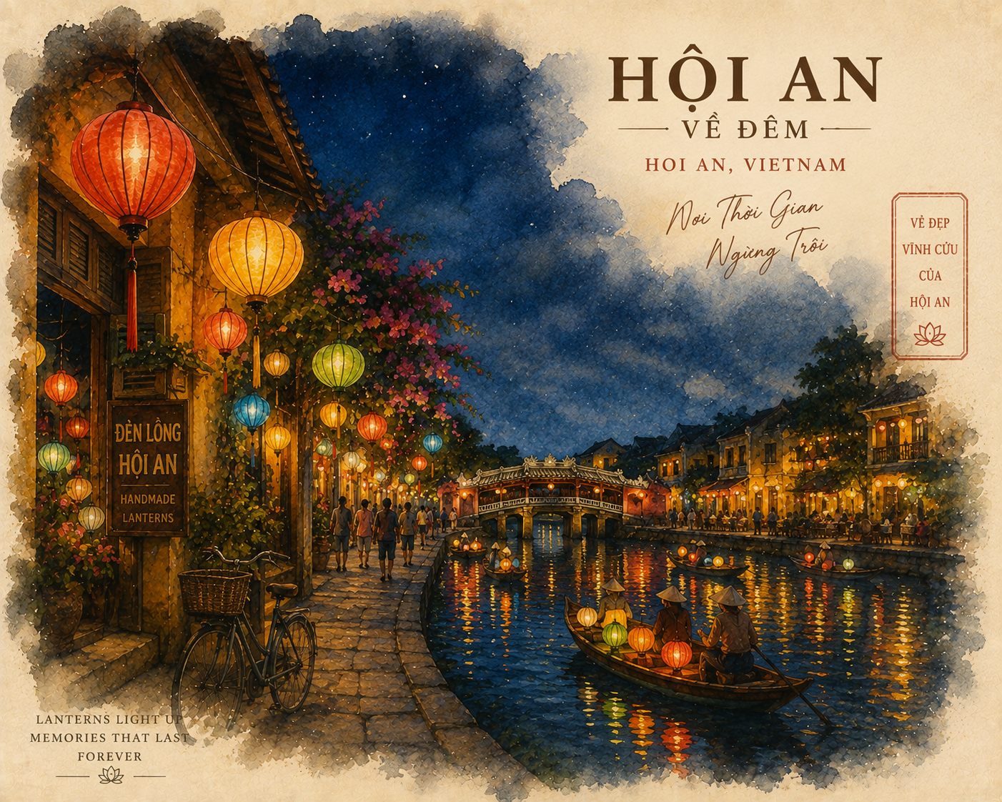 Hoi An lantern festival colorful Vietnam digital wall art