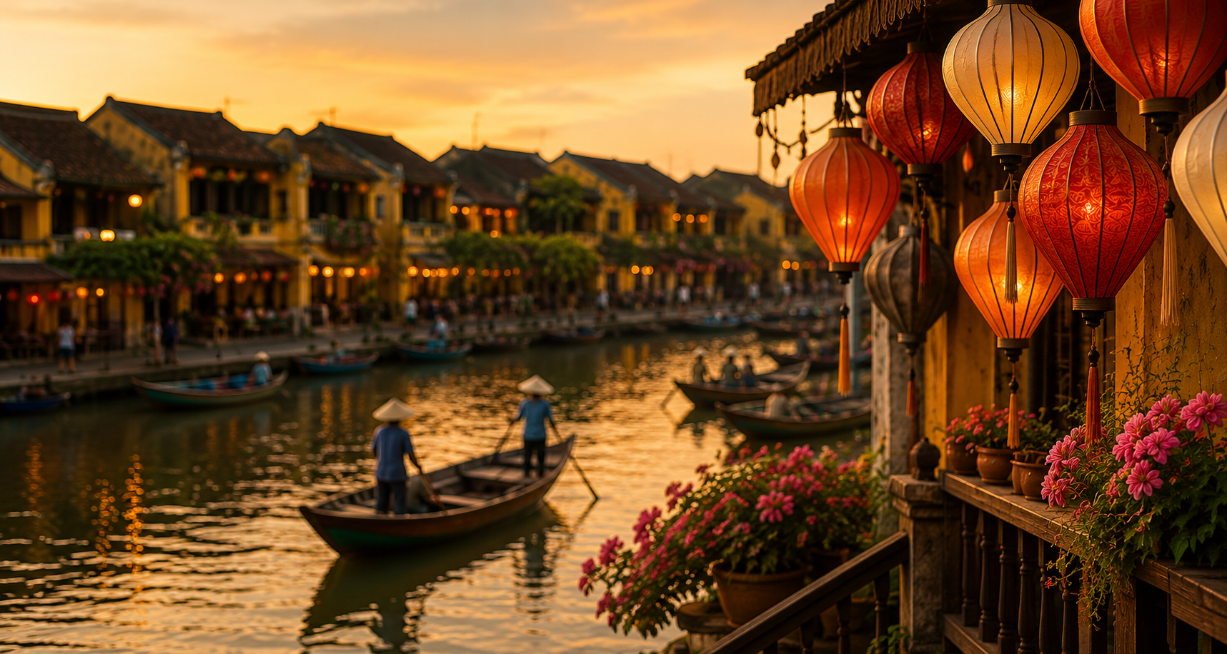 Hoi An lantern festival colorful Vietnam digital wall art – view 2