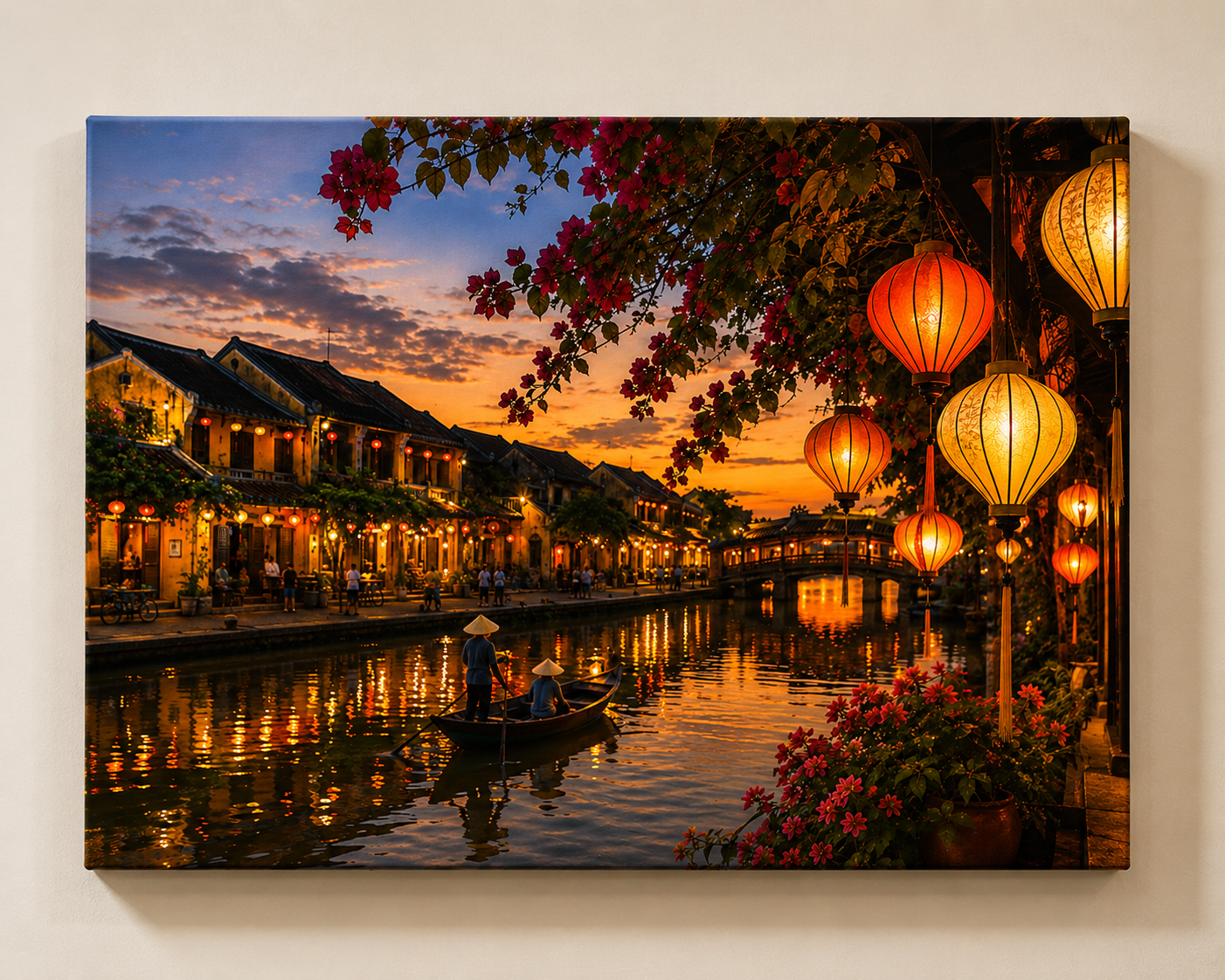 Hoi An lantern festival colorful Vietnam digital wall art – view 3