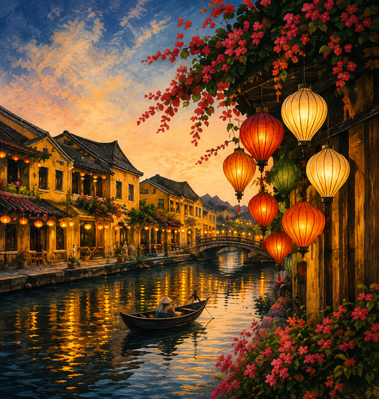 Hoi An lantern festival colorful Vietnam digital wall art – view 4