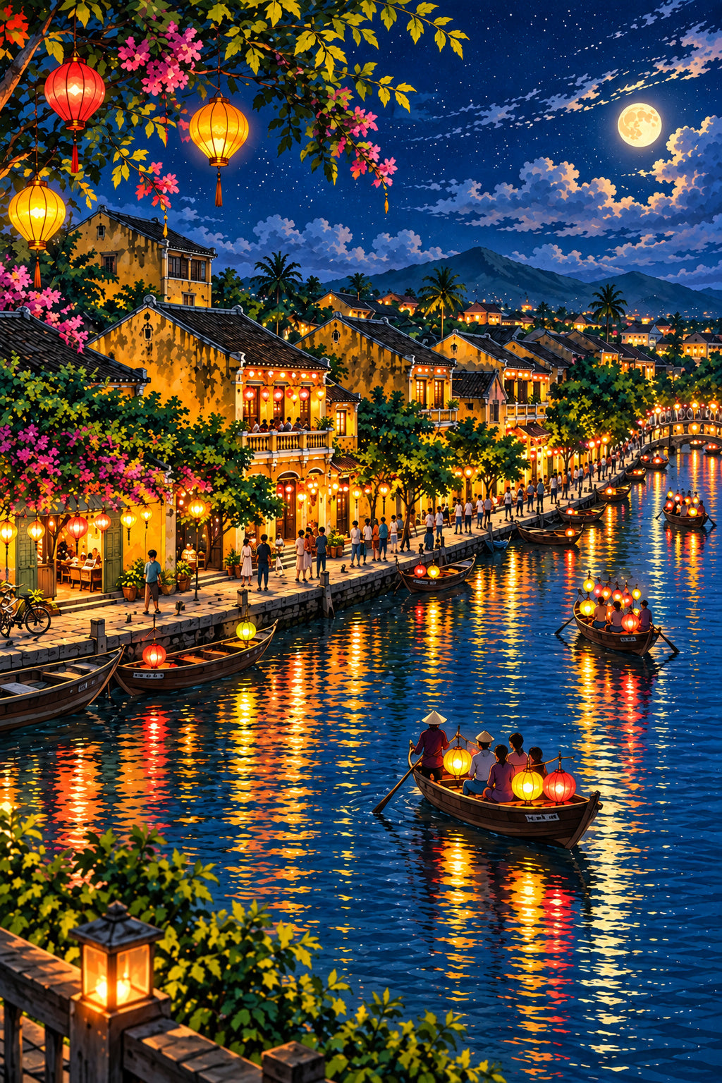 Hoi An Riverside Lanterns – Vietnam Digital Wall Art