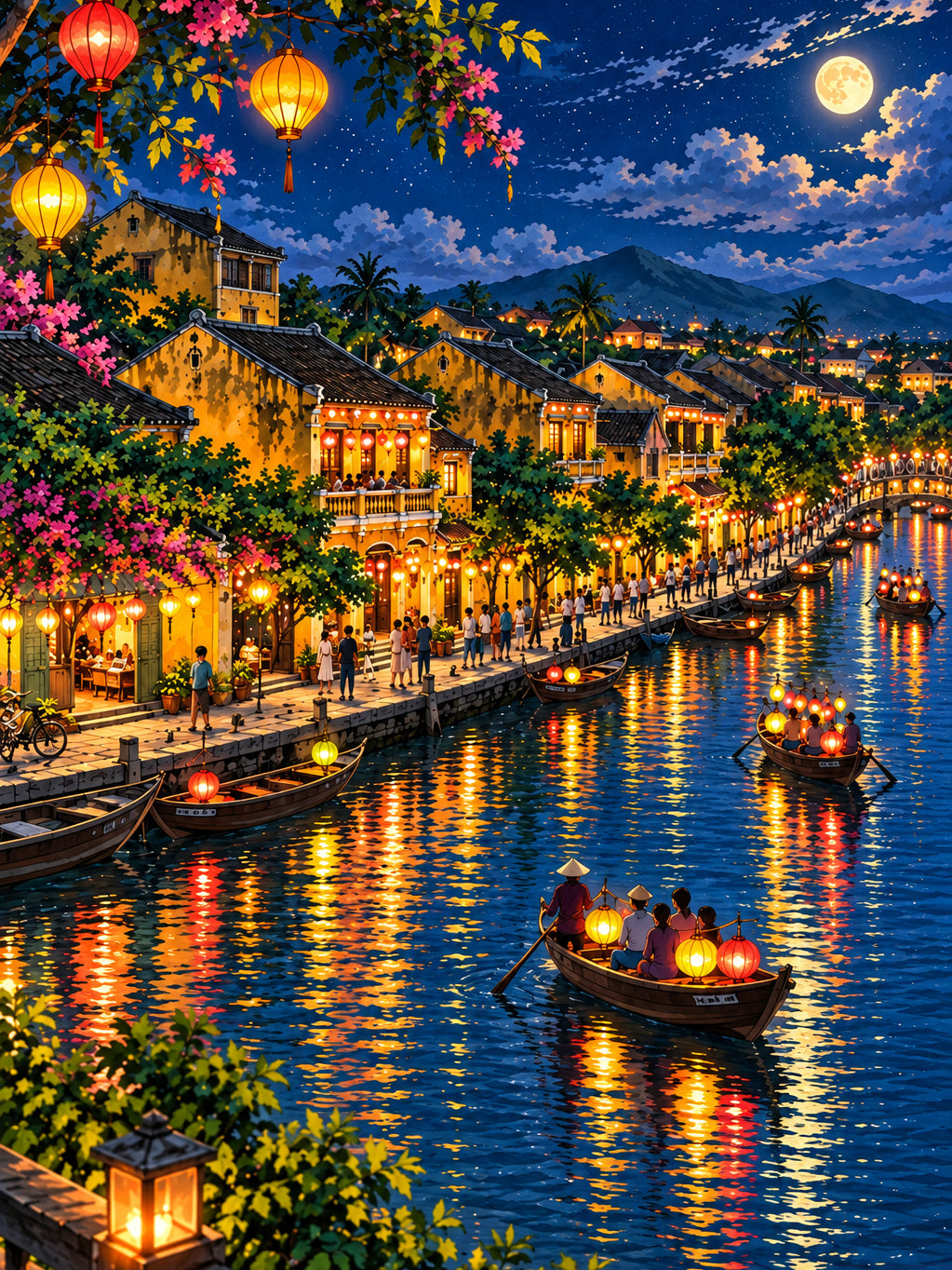 Hoi An Riverside Lanterns – Vietnam Digital Wall Art