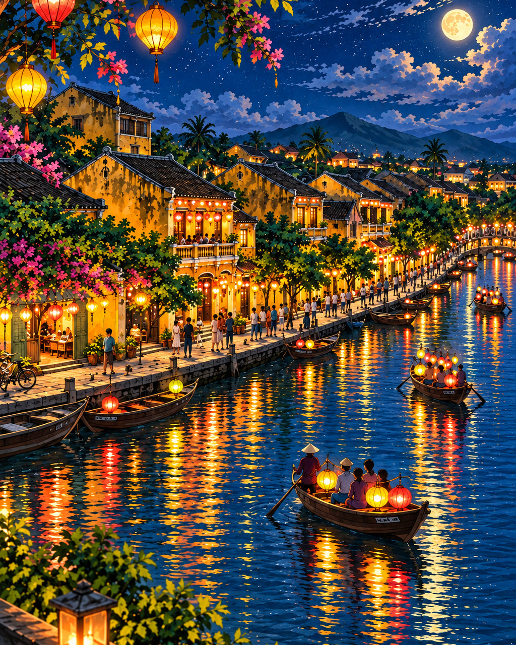 Hoi An Riverside Lanterns – Vietnam Digital Wall Art